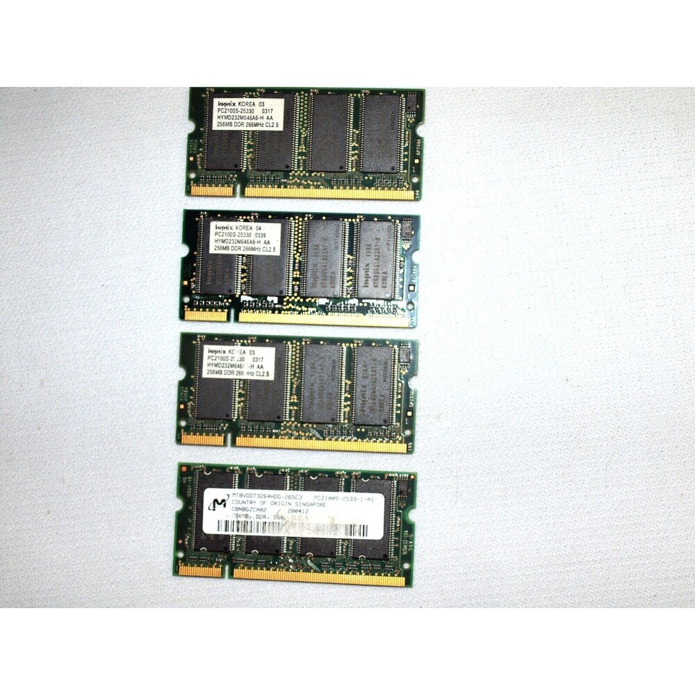 Hynix Laptop Memory SODIMM 256MB DDR 266Mhz HYMD232M646A6-H (X4) 1024GB